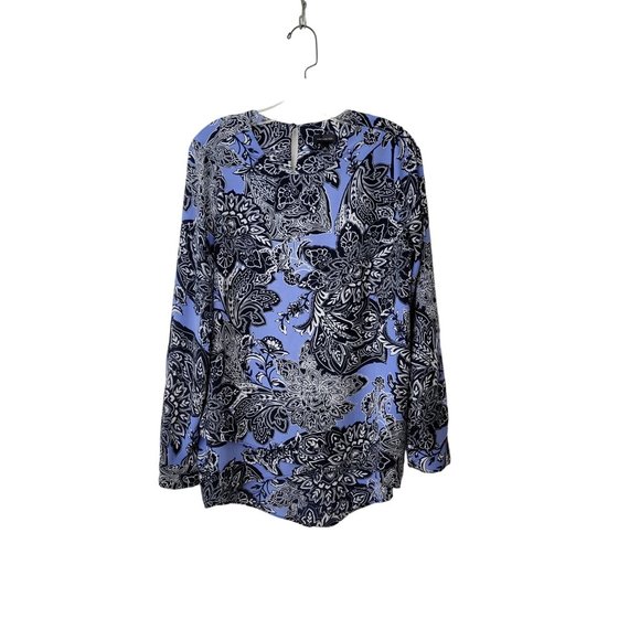 The Limited Tops - The Limited Long Sleeve Blue Floral Blouse